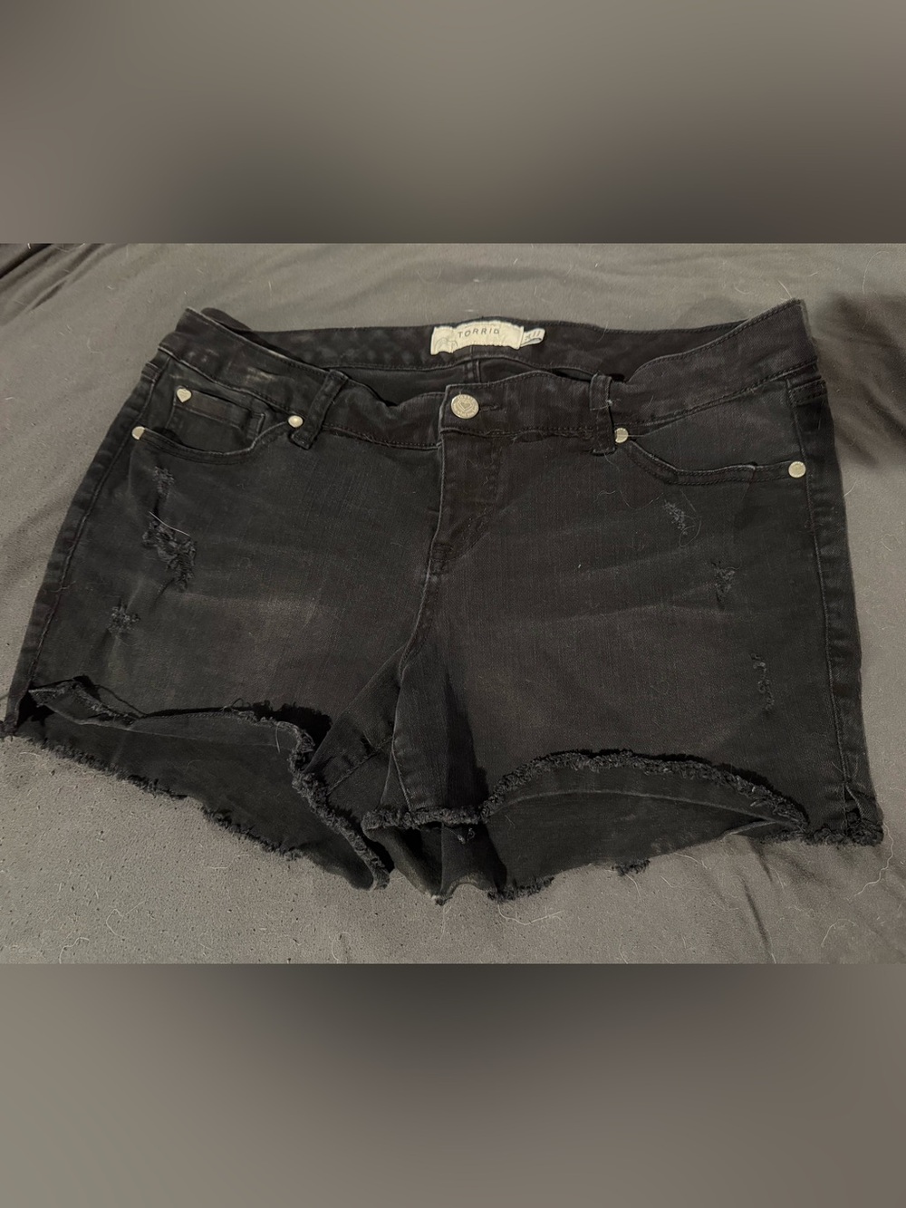 torrid Black Frayed Distressed Denim Shorts